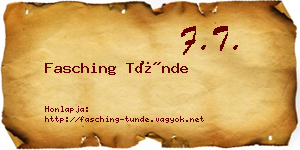 Fasching Tünde névjegykártya