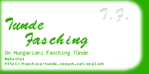 tunde fasching business card